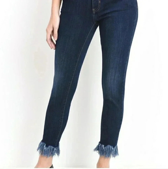 Just Black Denim - JBD Just Black Denim Long Fray Crop Flare Jeans D85